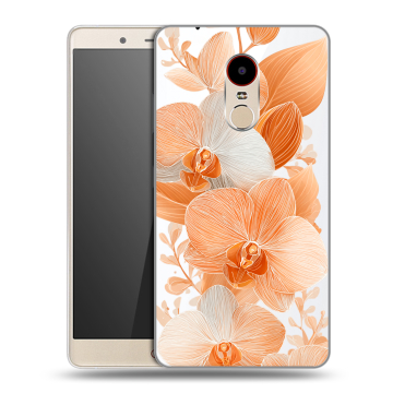 Силиконовый чехол на ZTE Nubia Z11 Max с принтом Бежевые цветы