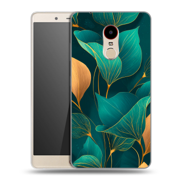 Силиконовый чехол на ZTE Nubia Z11 Max с принтом Листья и золото