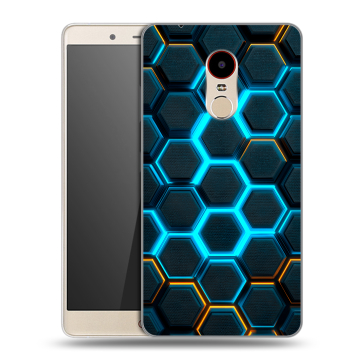 Силиконовый чехол на ZTE Nubia Z11 Max с принтом Неоновые соты