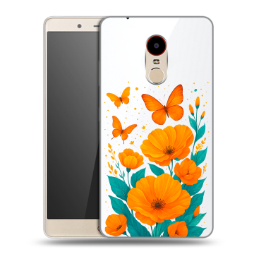 Силиконовый чехол на ZTE Nubia Z11 Max с принтом цветы бабочки