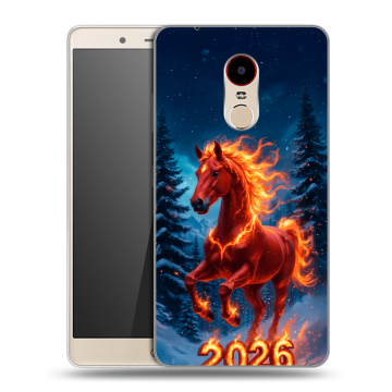 Силиконовый чехол на ZTE Nubia Z11 Max с принтом Новый год коня