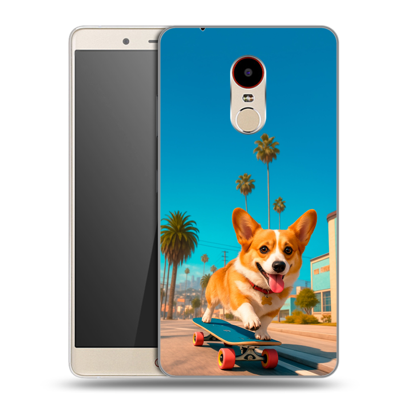 Пластиковый чехол на ZTE Nubia Z11 Max с принтом Корги на скейте Пластиковый чехол на ZTE Nubia Z11 Max с принтом Корги на скейте