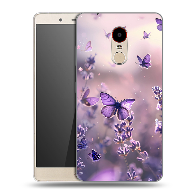 Пластиковый чехол на ZTE Nubia Z11 Max с принтом бабочки и лаванда Пластиковый чехол на ZTE Nubia Z11 Max с принтом бабочки и лаванда