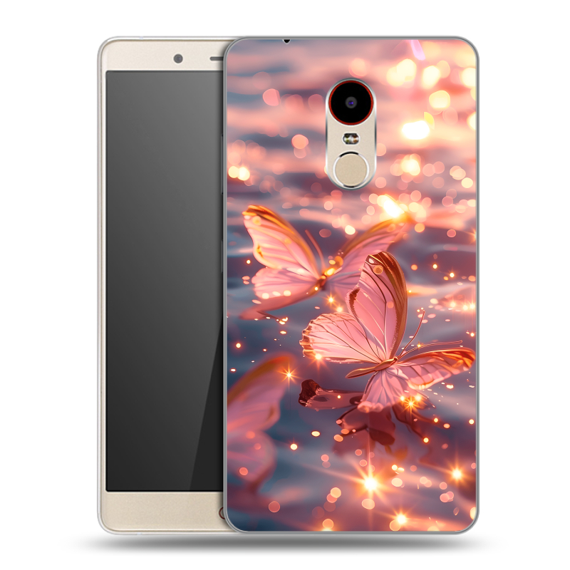 Пластиковый чехол на ZTE Nubia Z11 Max с принтом бабочки розовые Пластиковый чехол на ZTE Nubia Z11 Max с принтом бабочки розовые