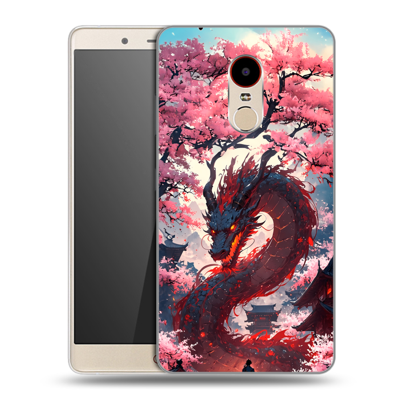 Силиконовый чехол на ZTE Nubia Z11 Max с принтом Дракон Японский Силиконовый чехол на ZTE Nubia Z11 Max с принтом Дракон Японский