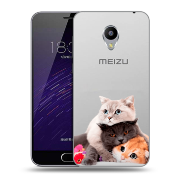 Пластиковый чехол на Meizu M3s Mini с принтом Кошки