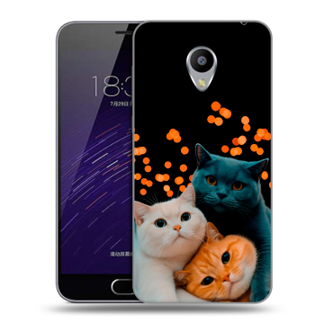 Пластиковый чехол на Meizu M3s Mini с принтом Кошки