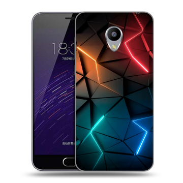 Пластиковый чехол на Meizu M3s Mini с принтом Абстракция неон
