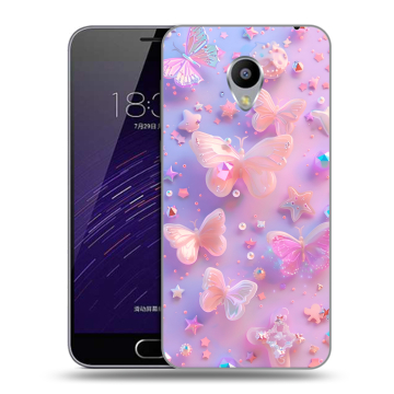 Пластиковый чехол на Meizu M3s Mini с принтом Бабочки