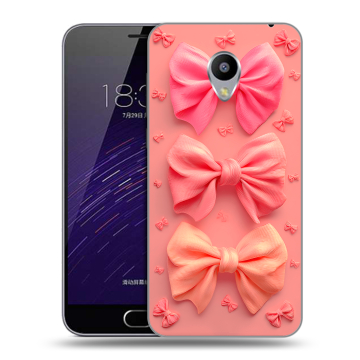 Пластиковый чехол на Meizu M3s Mini с принтом Розовые бантики