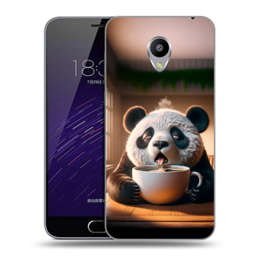 Пластиковый чехол на Meizu M3s Mini с принтом смешная панда