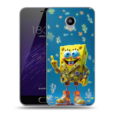 Пластиковый чехол на Meizu M3s Mini с принтом Спанч боб Спанчбоб