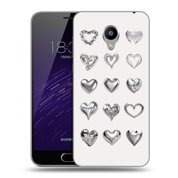 Пластиковый чехол на Meizu M3s Mini с принтом Y2K сердечки