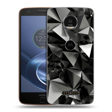 Пластиковый чехол на Lenovo Moto Z с принтом Черные кристаллы