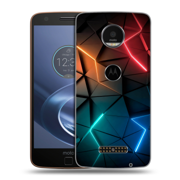 Пластиковый чехол на Lenovo Moto Z с принтом Абстракция неон