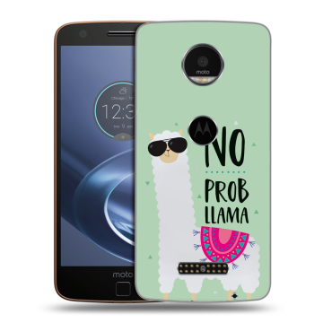 Пластиковый чехол на Lenovo Moto Z с принтом Лама