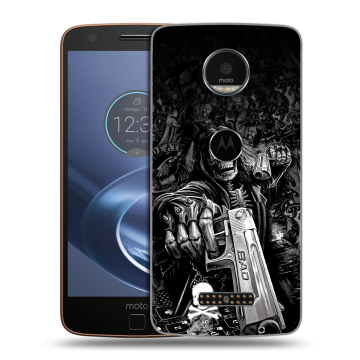 Пластиковый чехол на Lenovo Moto Z с принтом Скелет