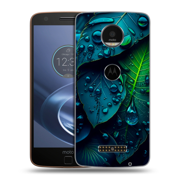 Пластиковый чехол на Lenovo Moto Z с принтом Листья