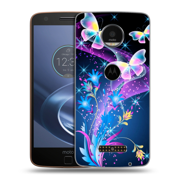 Пластиковый чехол на Lenovo Moto Z с принтом Бабочки