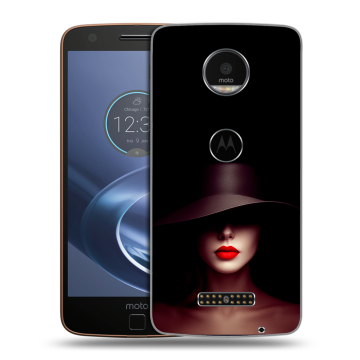 Пластиковый чехол на Lenovo Moto Z с принтом Девушка в шляпе