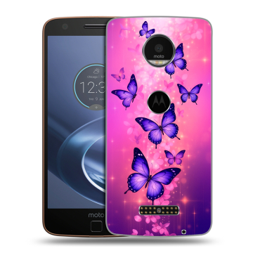 Пластиковый чехол на Lenovo Moto Z с принтом Бабочки