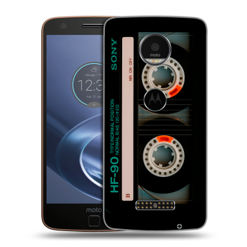 Пластиковый чехол на Lenovo Moto Z с принтом Кассета