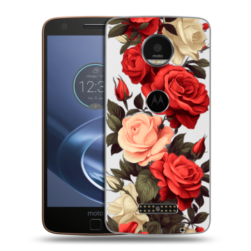 Пластиковый чехол на Lenovo Moto Z с принтом Розы