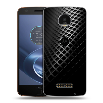 Пластиковый чехол на Lenovo Moto Z с принтом Текстура металла