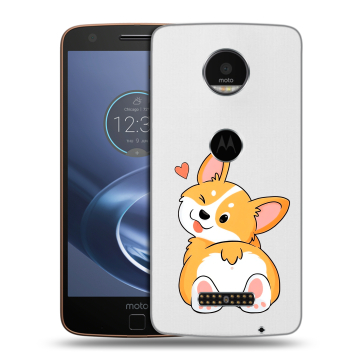 Пластиковый чехол на Lenovo Moto Z с принтом Корги