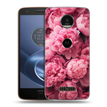 Пластиковый чехол на Lenovo Moto Z с принтом цветы пионы