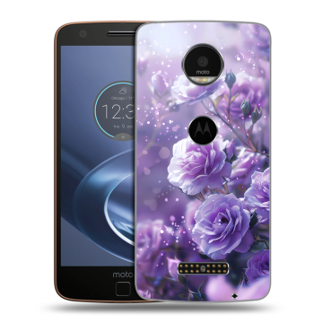 Пластиковый чехол на Lenovo Moto Z с принтом Розы цветы