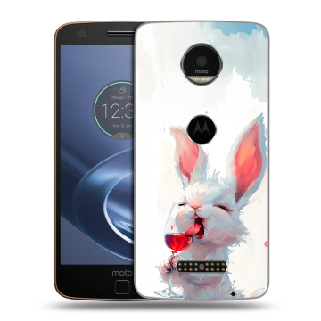 Пластиковый чехол на Lenovo Moto Z с принтом кролик зайчик