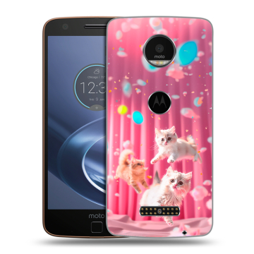 Пластиковый чехол на Lenovo Moto Z с принтом милые котики