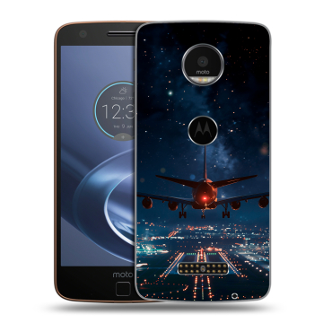 Пластиковый чехол на Lenovo Moto Z с принтом самолет