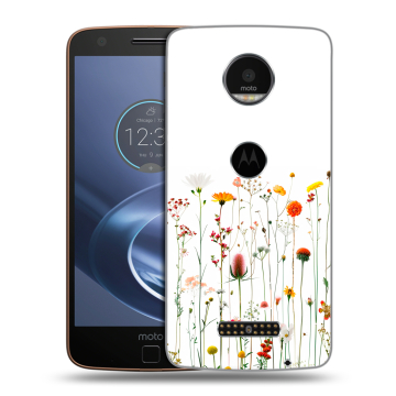 Пластиковый чехол на Lenovo Moto Z с принтом цветы