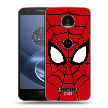 Пластиковый чехол на Lenovo Moto Z с принтом человек паук spiderman