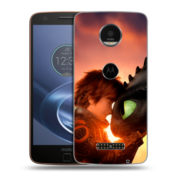 Пластиковый чехол на Lenovo Moto Z с принтом Как приручить дракона