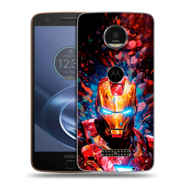 Пластиковый чехол на Lenovo Moto Z с принтом Железный человек Ironman