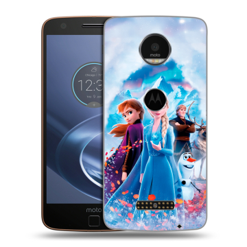 Пластиковый чехол на Lenovo Moto Z с принтом Холодное сердце Frozen