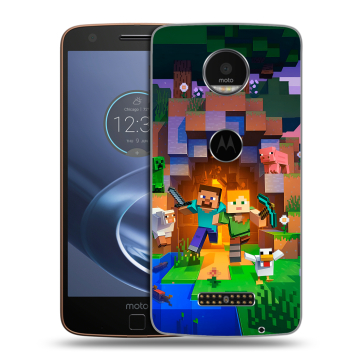 Пластиковый чехол на Lenovo Moto Z с принтом Майнкрафт Minecraft