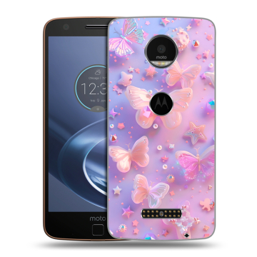 Пластиковый чехол на Lenovo Moto Z с принтом Бабочки