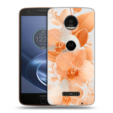Пластиковый чехол на Lenovo Moto Z с принтом Бежевые цветы