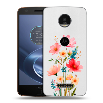 Пластиковый чехол на Lenovo Moto Z с принтом Цветы