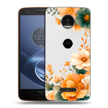 Пластиковый чехол на Lenovo Moto Z с принтом Цветы принт