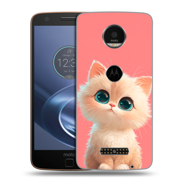 Пластиковый чехол на Lenovo Moto Z с принтом Розовый котенок