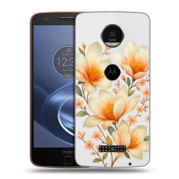 Пластиковый чехол на Lenovo Moto Z с принтом Цветы