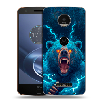 Пластиковый чехол на Lenovo Moto Z с принтом Медведь