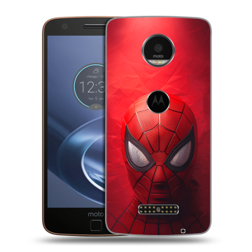 Пластиковый чехол на Lenovo Moto Z с принтом Spiderman Человек паук