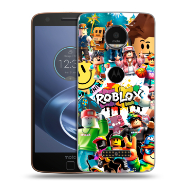 Пластиковый чехол на Lenovo Moto Z с принтом Roblox Роблокс