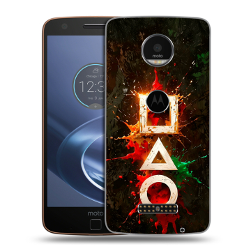 Пластиковый чехол на Lenovo Moto Z с принтом Squid Game Игра кальмара
